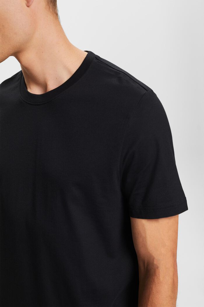 Pima Cotton-Jersey Crewneck T-Shirt, BLACK, detail image number 2