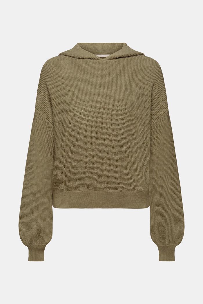 Knitted hoodie, LIGHT KHAKI, detail image number 6
