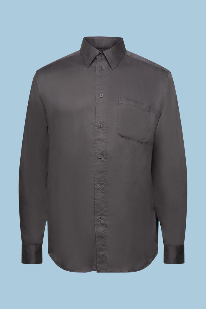 Satin Longsleeve Shirt, DARK GREY, detail image number 6