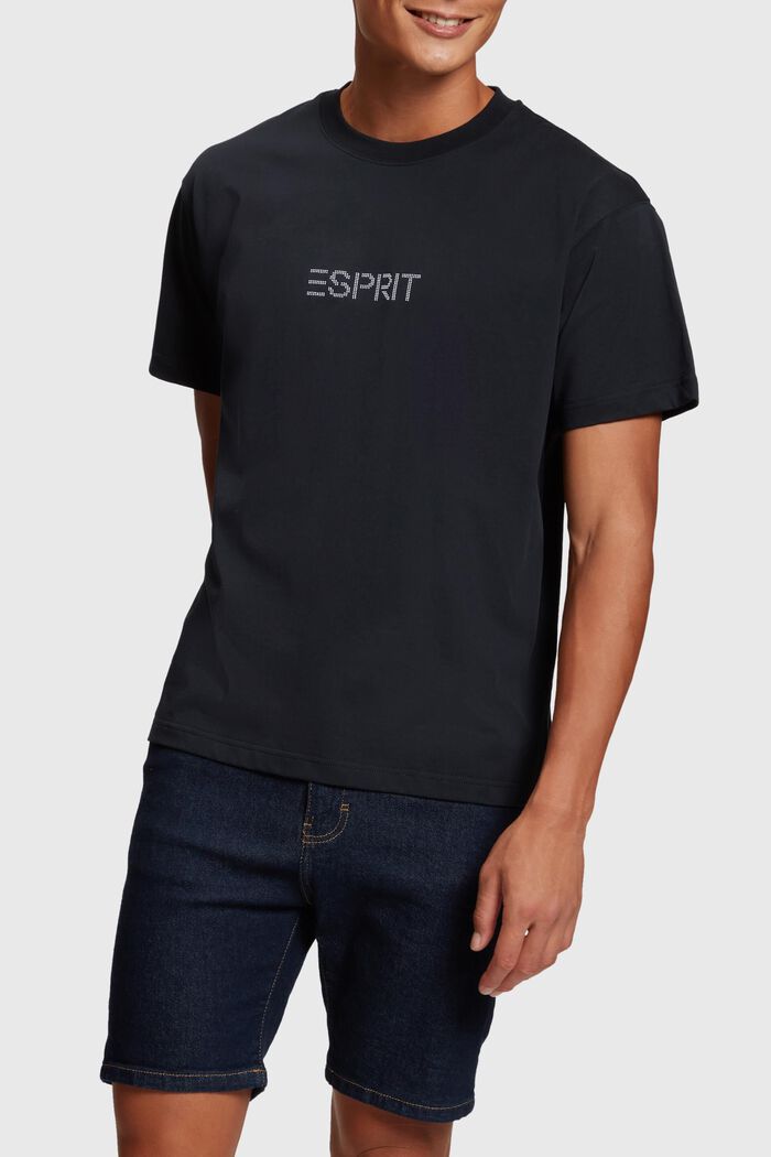 Shop the Latest in Men\'s Fashion Stud logo applique t-shirt | ESPRIT  Singapore Official Online Store