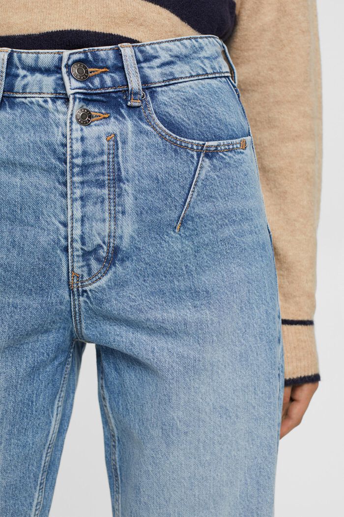 High-Rise Straight Jeans, BLUE LIGHT WASHED, detail image number 2