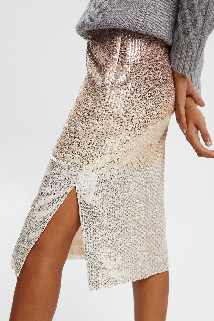 Sequined midi skirt, DUSTY NUDE, detail image number 2