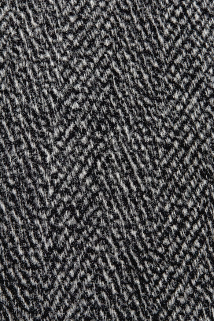 Herringbone Wool-Blend Coat, BLACK, detail image number 5