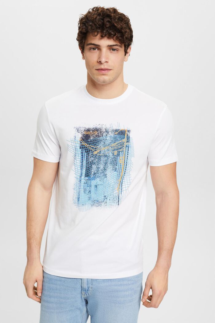 Sustainable cotton T-shirt with print, WHITE, detail image number 0