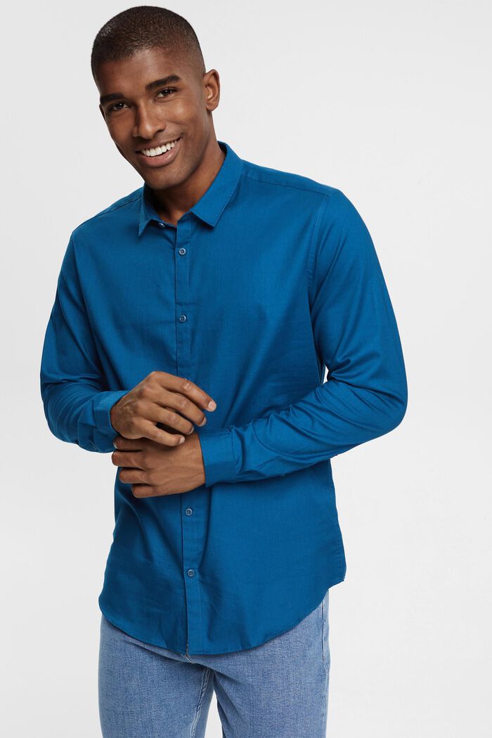 Slim fit shirt, PETROL BLUE, detail image number 0