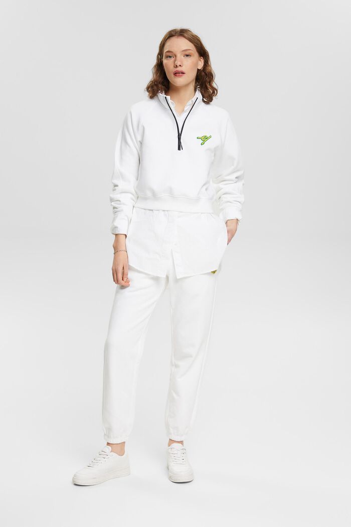 Half-zip sweatshirt, WHITE, detail image number 5