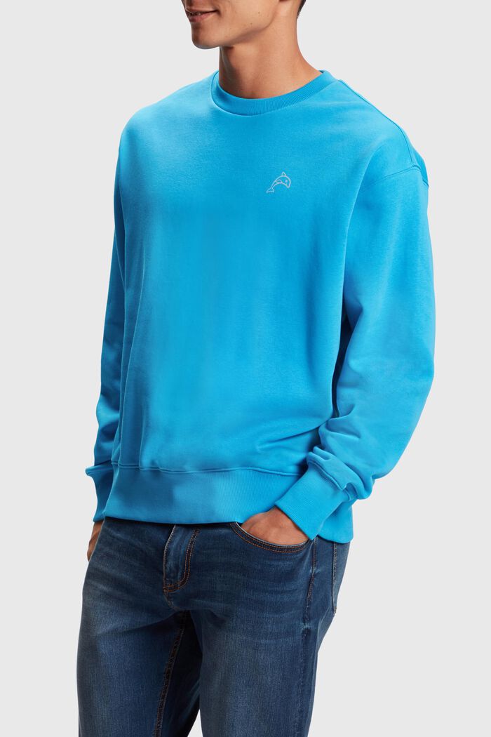 Color Dolphin Sweatshirt, TURQUOISE, detail image number 0