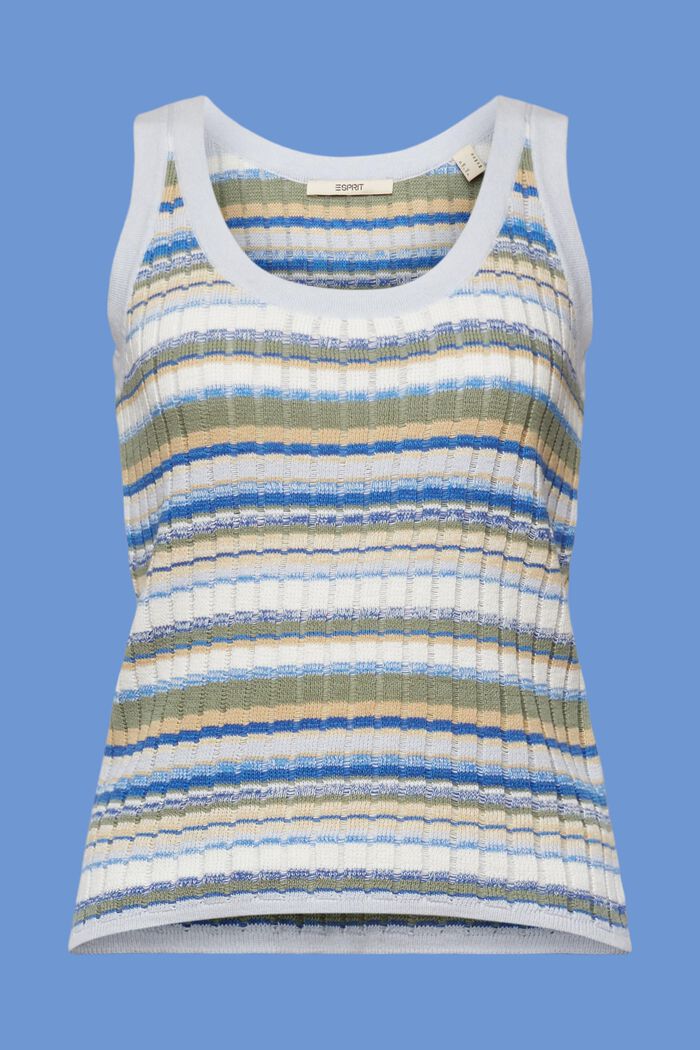 Sleeveless knit top, 100% cotton, PASTEL BLUE 3, detail image number 6