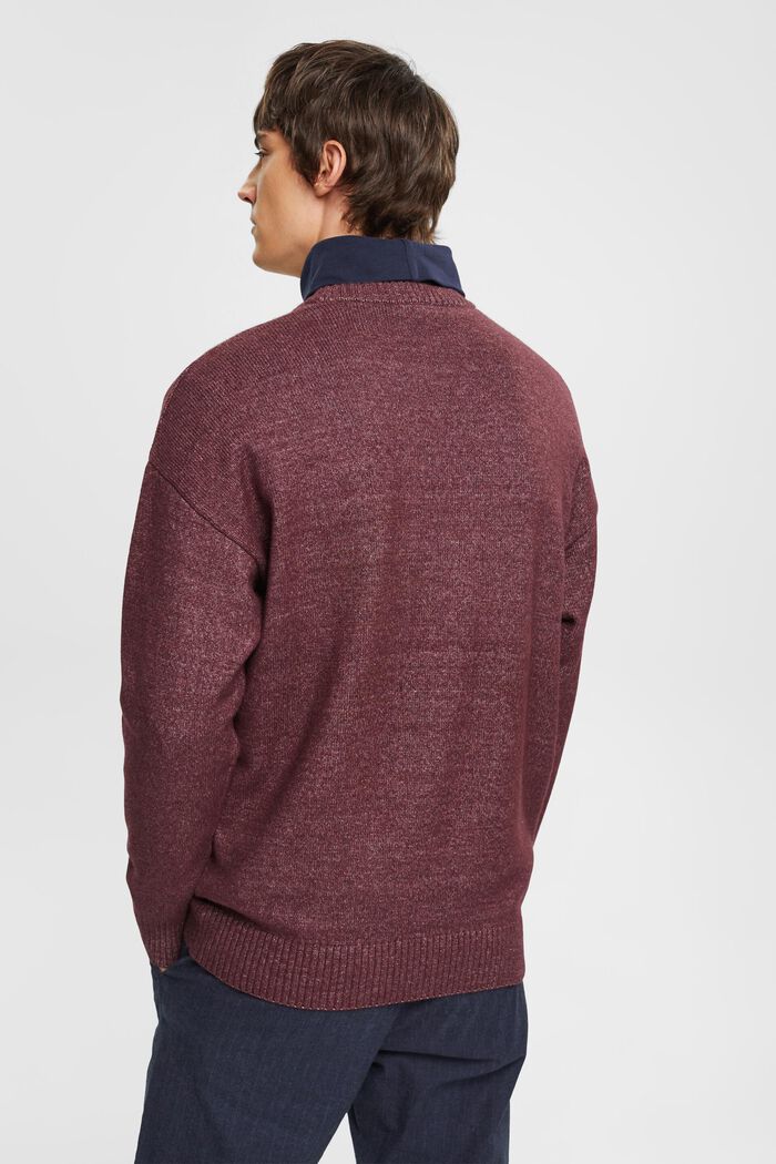 Crewneck Sweater, BORDEAUX RED, detail image number 3