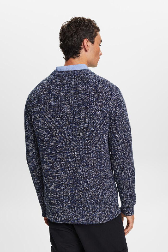 Ribbed-Knit Cotton Sweater, PETROL BLUE, detail image number 4