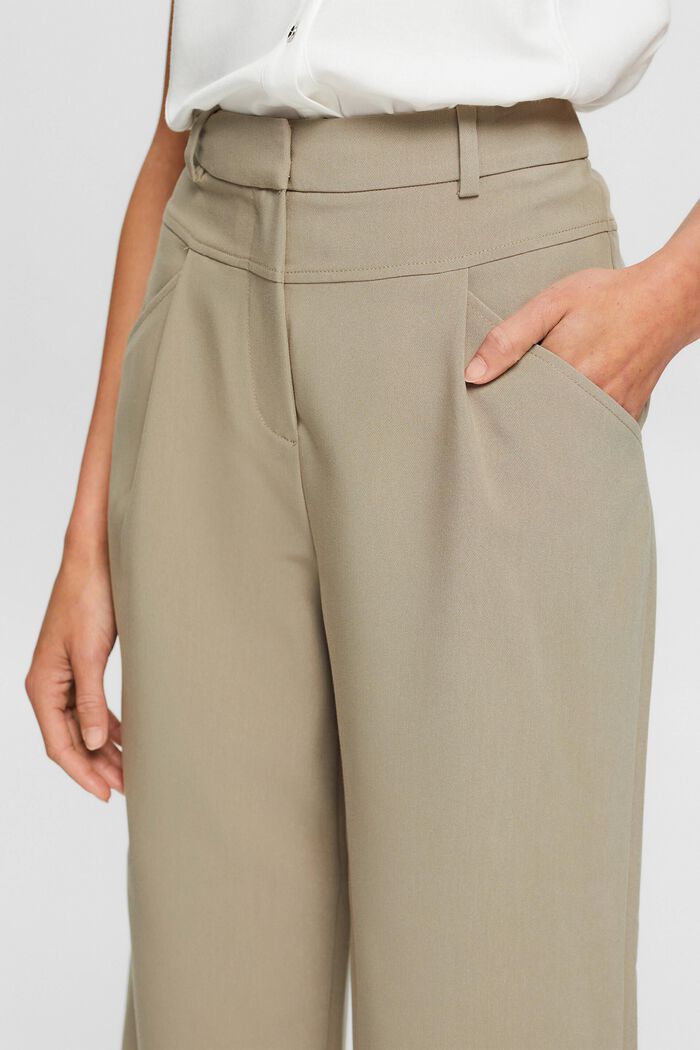 High-rise culottes with waist pleats, PALE KHAKI, detail image number 4