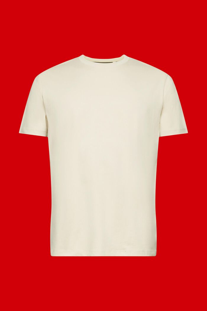 Two-tone cotton T-shirt, LIGHT TAUPE, detail image number 6