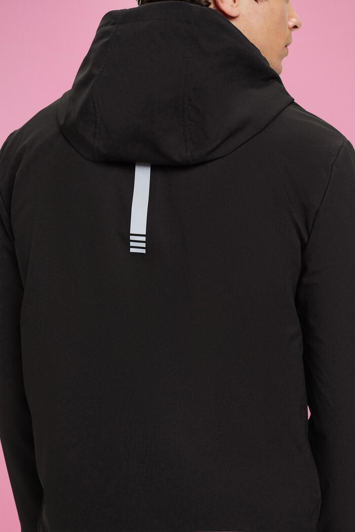 Softshell jacket with a hood, BLACK, detail image number 4