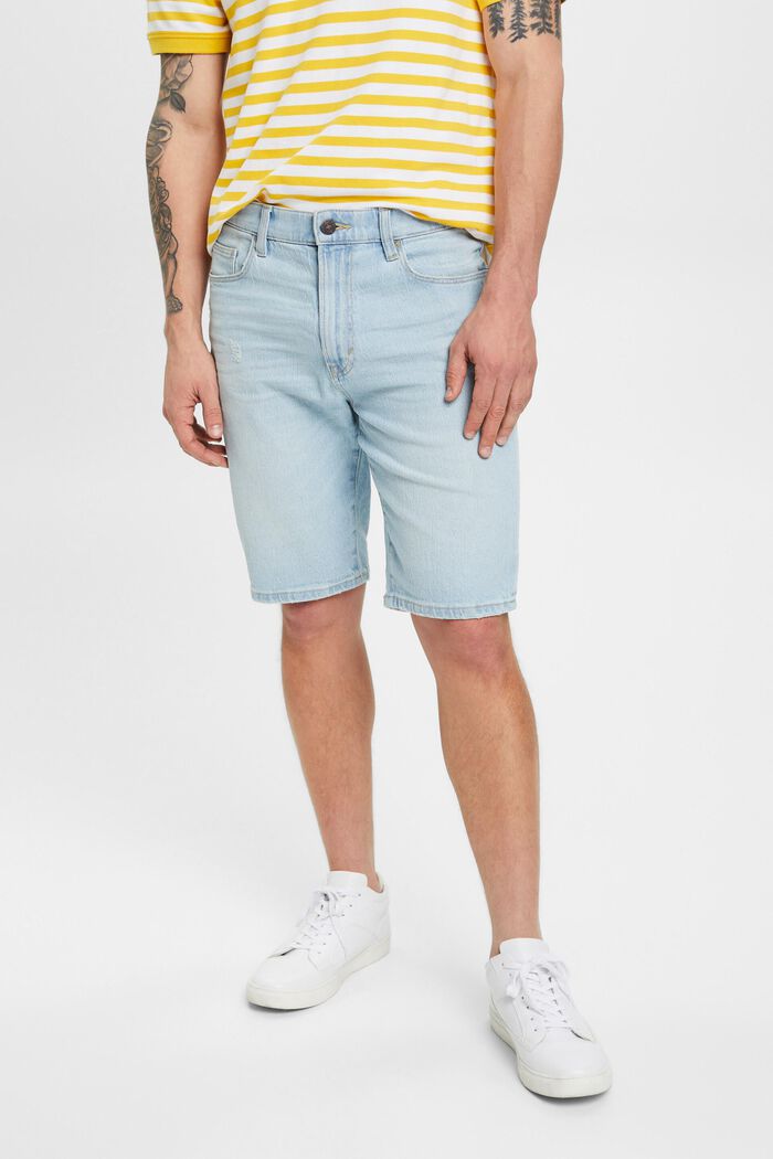 Jeans bermuda shorts, BLUE BLEACHED, detail image number 0