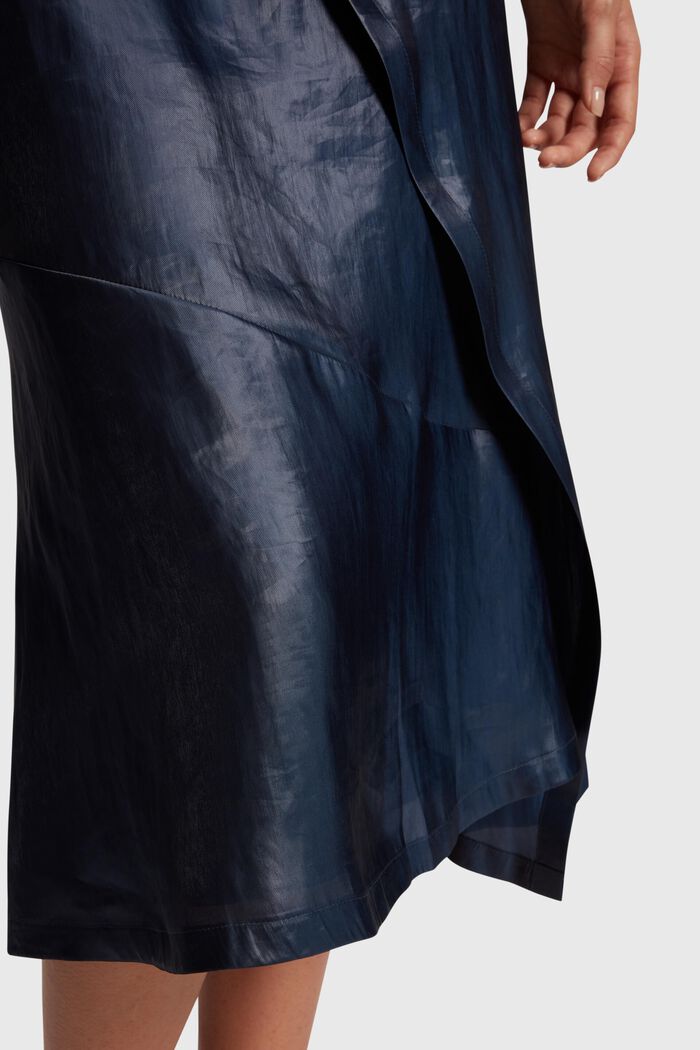 Metallic midi skirt, NAVY, detail image number 3