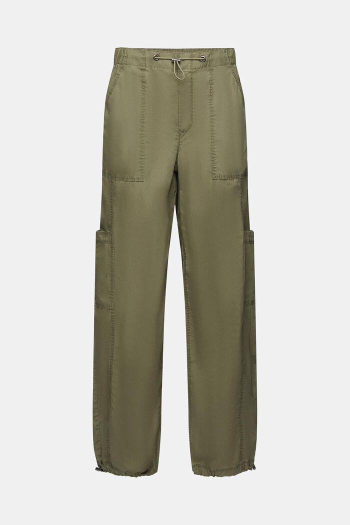 Pull-on cargo trousers, 100% cotton, KHAKI GREEN, detail image number 7