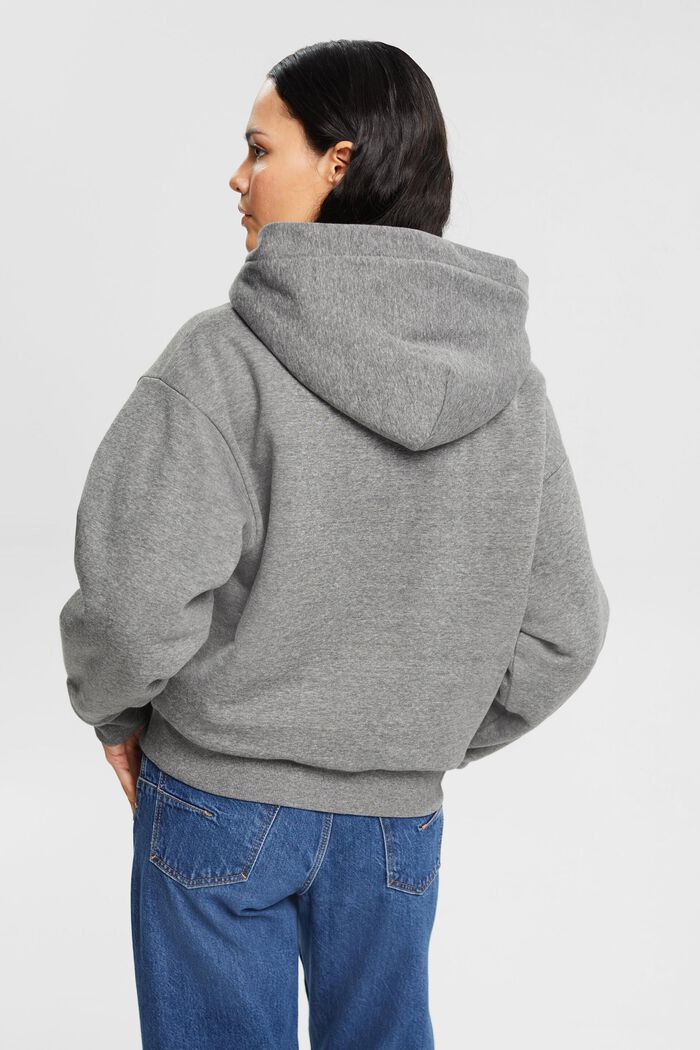 Fleece-lined zip hoody, MEDIUM GREY, detail image number 4