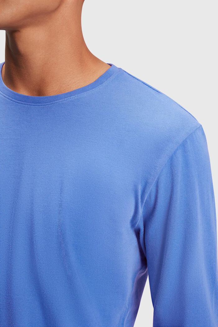 Regular solid jersey t-shirt, BLUE, detail image number 2