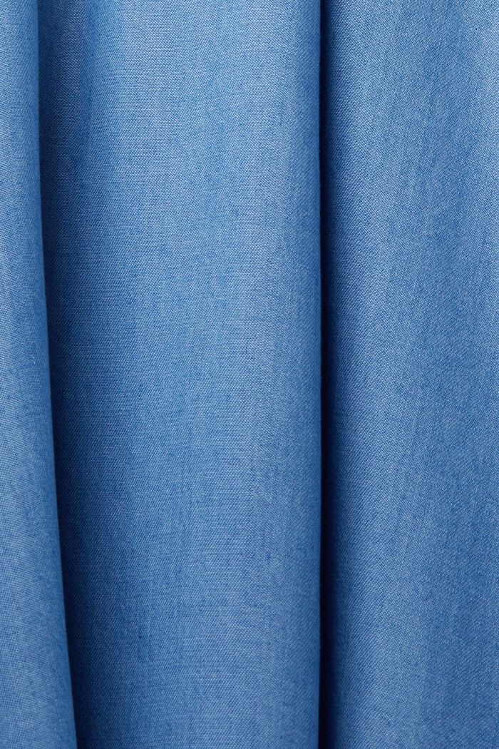 Tie-Neck Ruffle-Trim Chambray Dress, TENCEL™, BLUE MEDIUM WASHED, detail image number 5