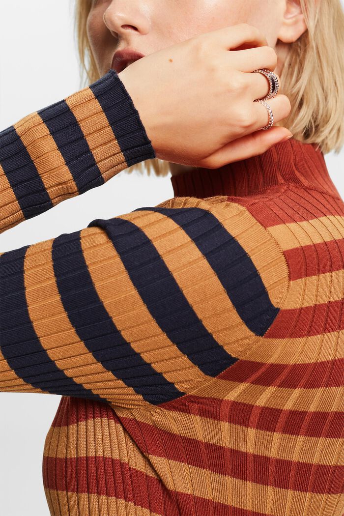 Striped rib-knit jumper, CARAMEL, detail image number 2