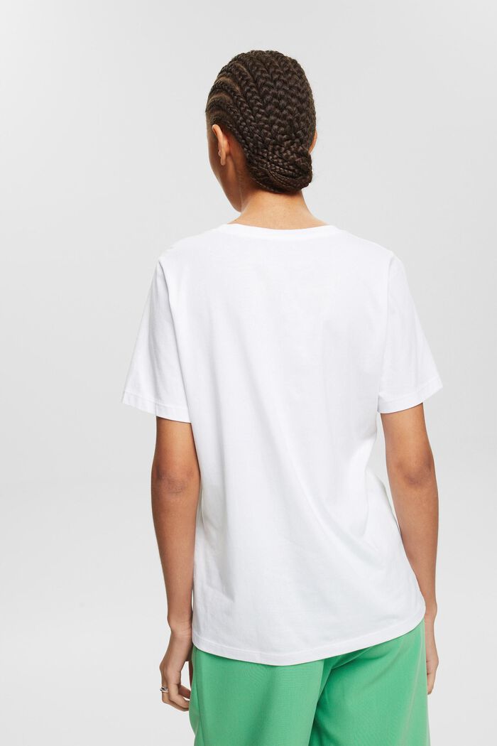 Basic T-shirt in 100% organic cotton, WHITE, detail image number 3