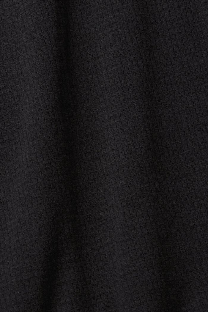Ribbed long sleeve top, BLACK, detail image number 4