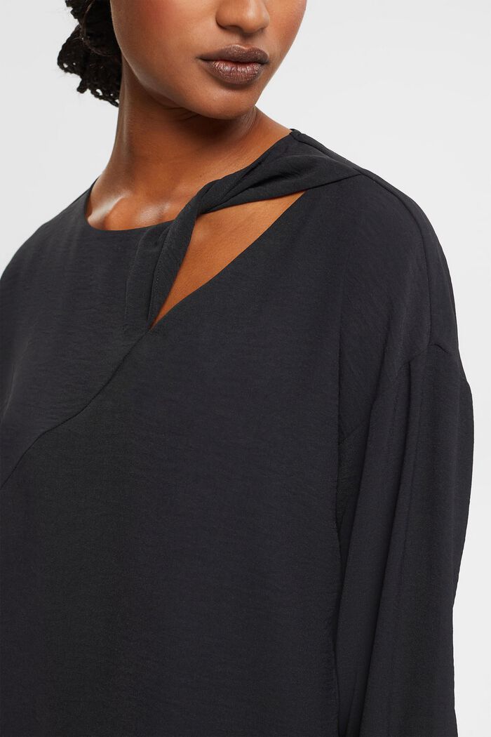 Blouse with cut-out, BLACK, detail image number 3