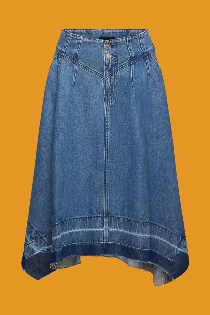 Asymmetrical denim skirt, BLUE MEDIUM WASHED, detail image number 6