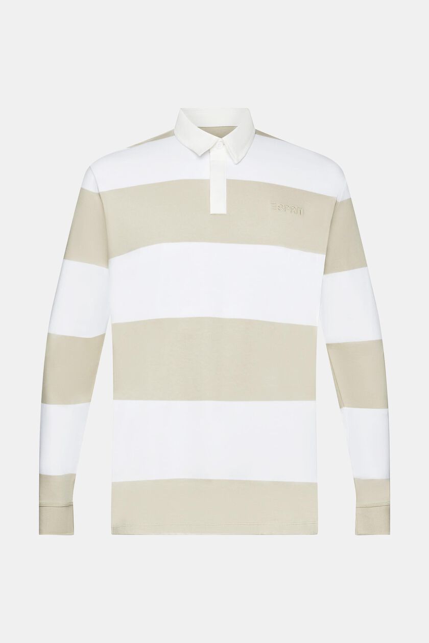 Long-sleeved polo shirt with stripes