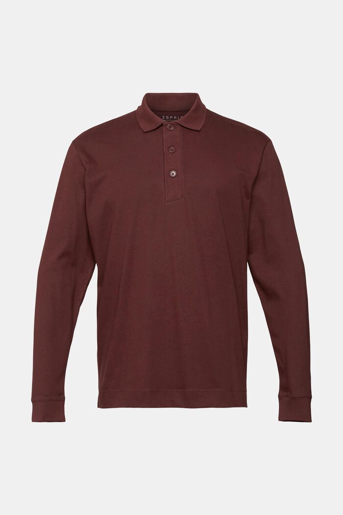 Long sleeve polo shirt, BORDEAUX RED, detail image number 2