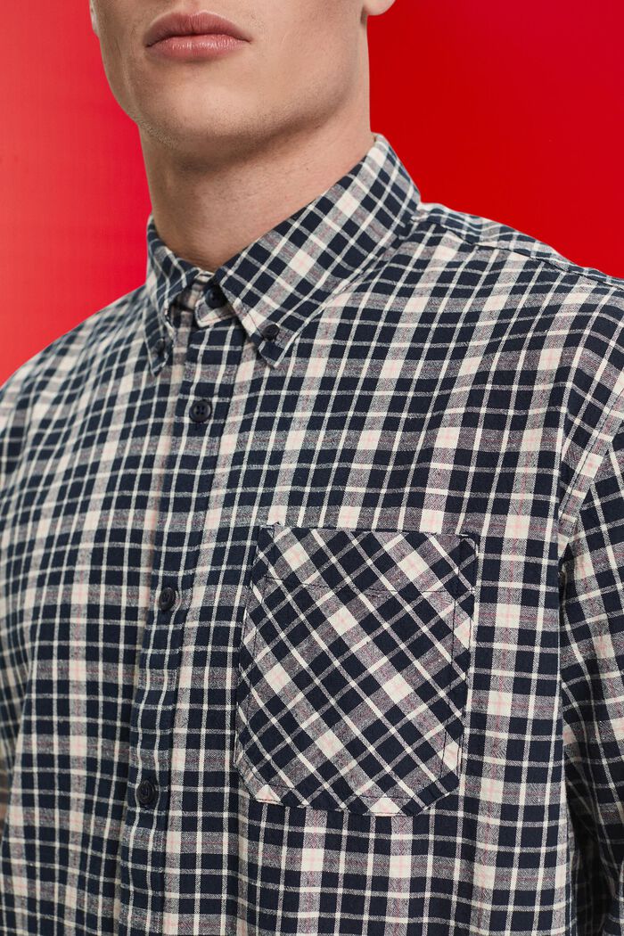 Sustainable cotton chequered shirt, NAVY, detail image number 2