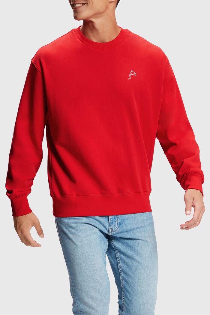 Color Dolphin Sweatshirt, ORANGE RED, detail image number 0