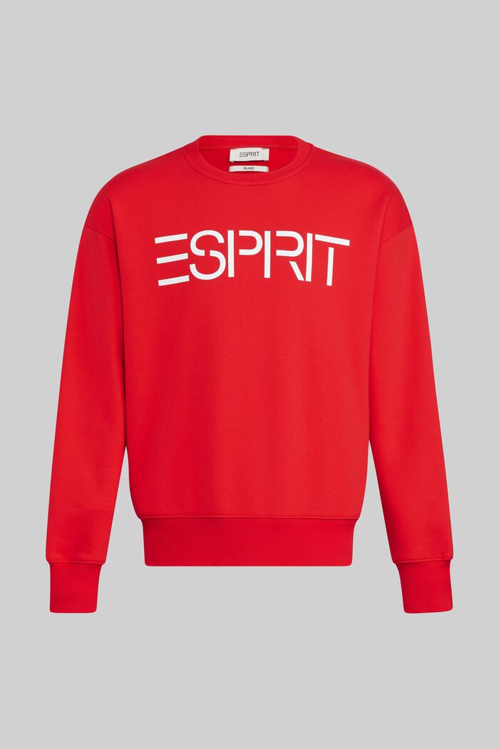 Unisex sweatshirt with a logo print, RED, detail image number 6