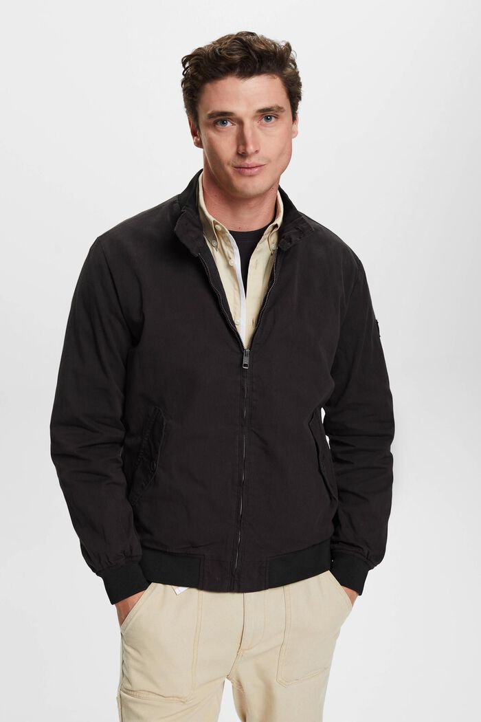 Bomber jacket with stand-up collar, BLACK, detail image number 0