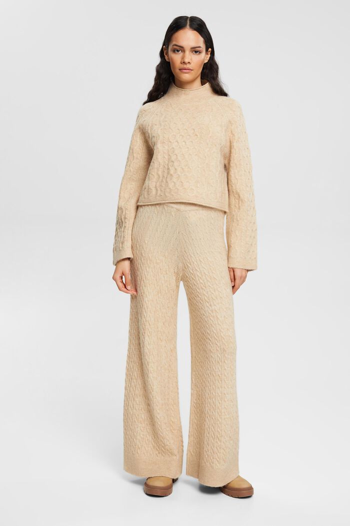 Cable knit trousers, SAND, detail image number 4