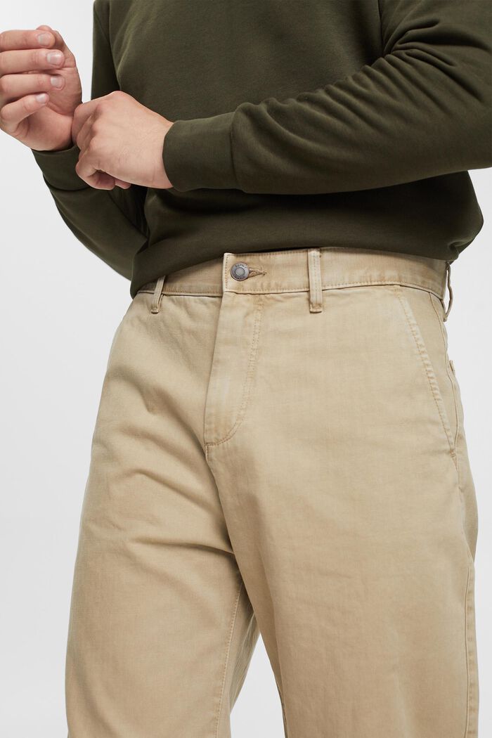 Wide leg, sustainable cotton trousers, LIGHT BEIGE, detail image number 0