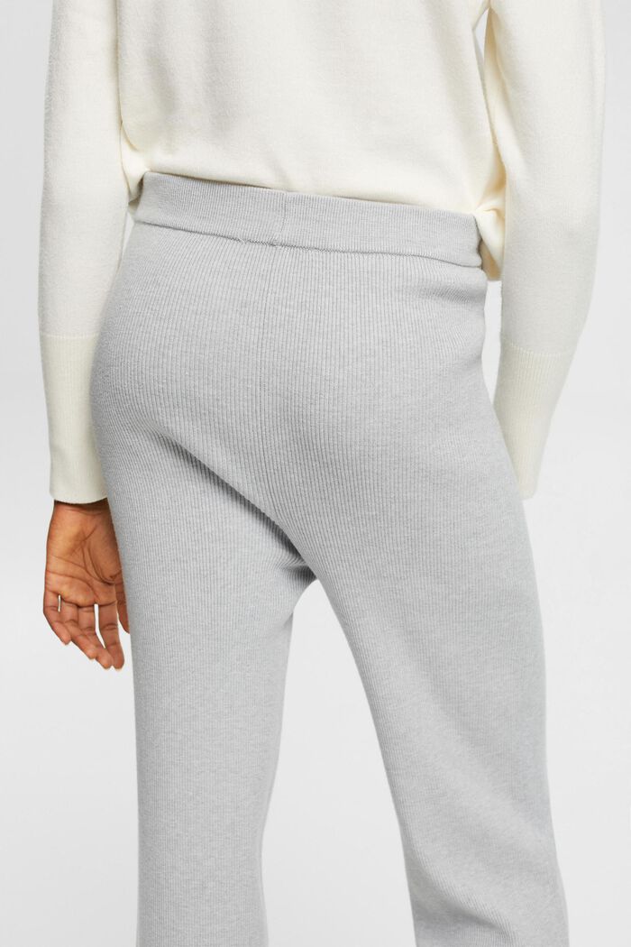 High-rise rib knit trousers, LIGHT GREY, detail image number 2