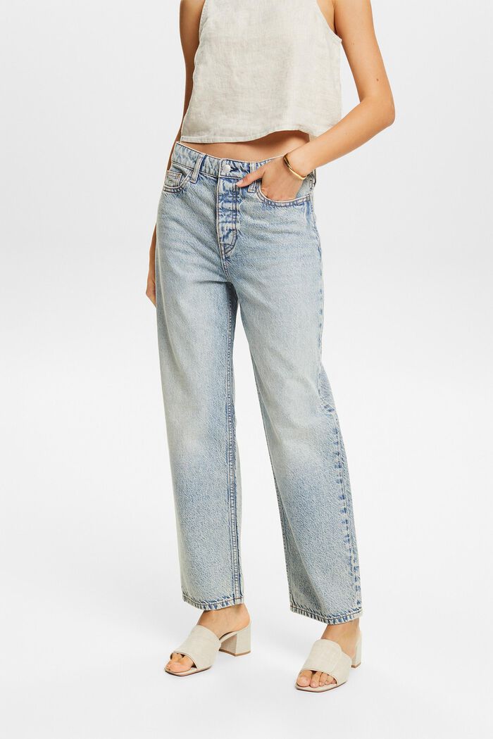 Mid-Rise Retro Straight Jeans, BLUE LIGHT WASHED, detail image number 0