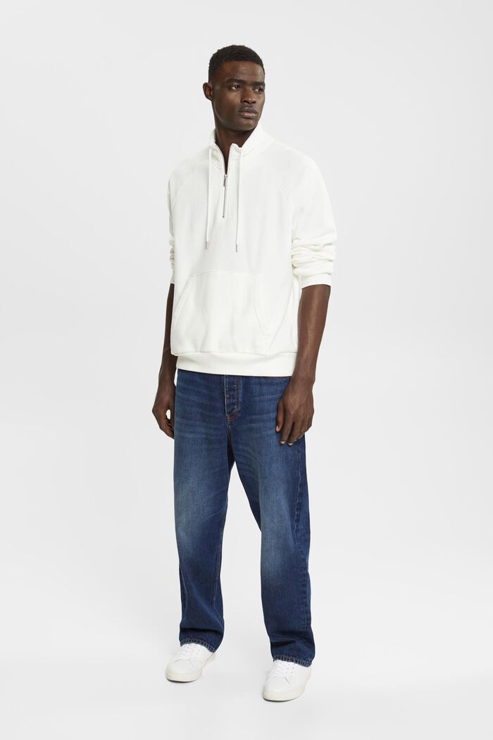 Half zip sweatshirt, OFF WHITE, detail image number 4