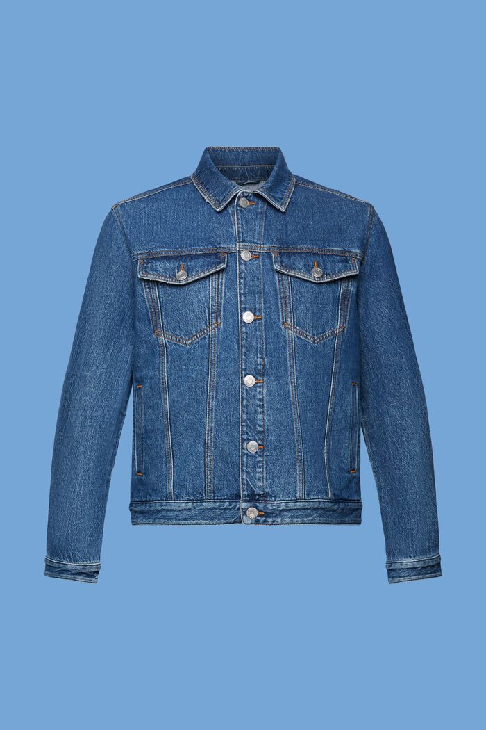 Sustainable cotton denim jacket, BLUE MEDIUM WASHED, detail image number 6