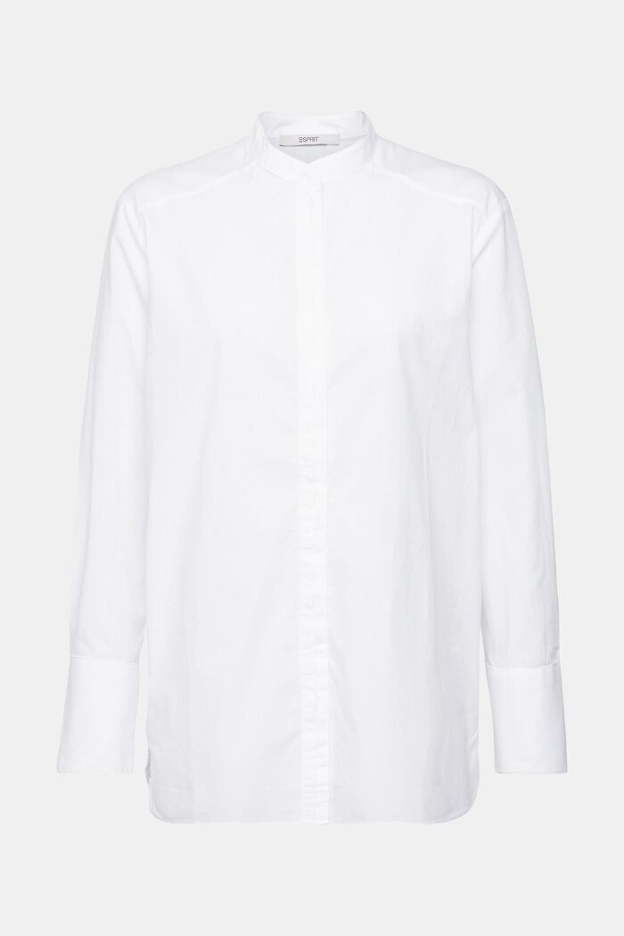 Blouse with round neck, organic cotton, WHITE, detail image number 7