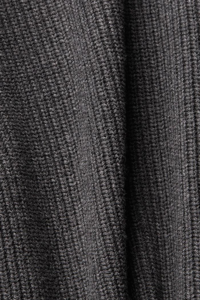 Chunky knit roll neck jumper, DARK GREY, detail image number 5