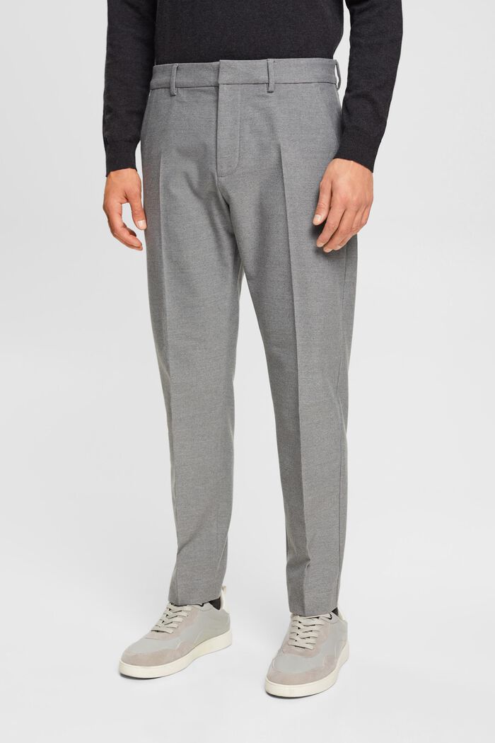 Slim fit flannel trousers, GREY, detail image number 0