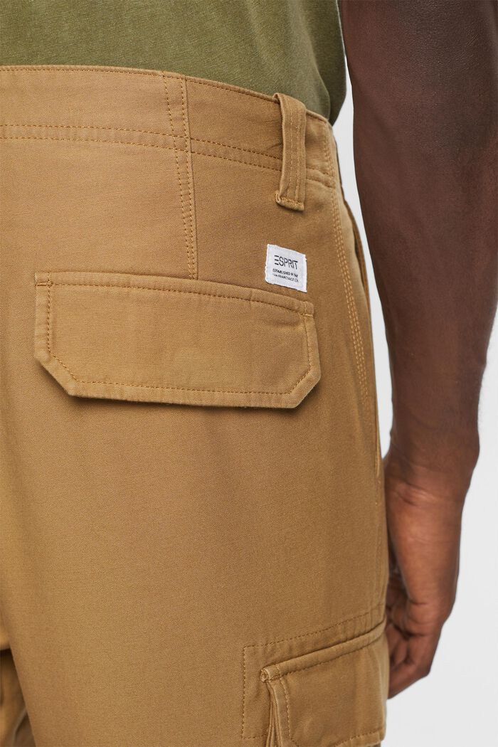 Washed cargo trousers, 100% cotton, CAMEL, detail image number 4