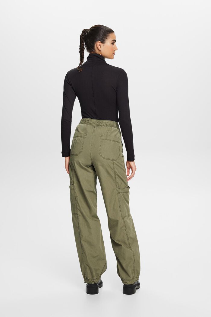 Pull-on cargo trousers, 100% cotton, KHAKI GREEN, detail image number 3