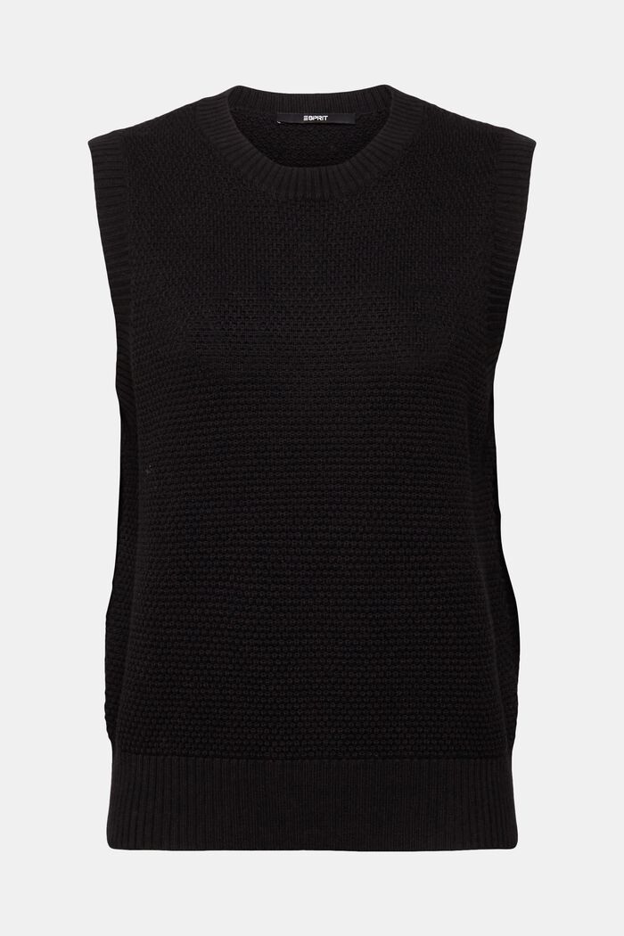 Sleeveless jumper, cotton blend, BLACK, detail image number 2