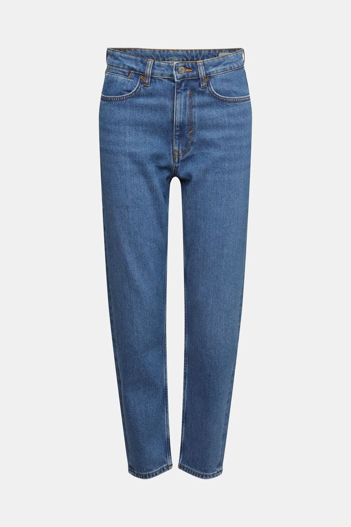 High Rise Straight Leg Jeans, BLUE MEDIUM WASHED, detail image number 7