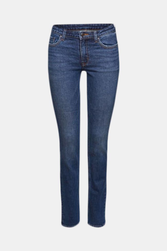 Straight leg jeans, BLUE DARK WASHED, detail image number 8