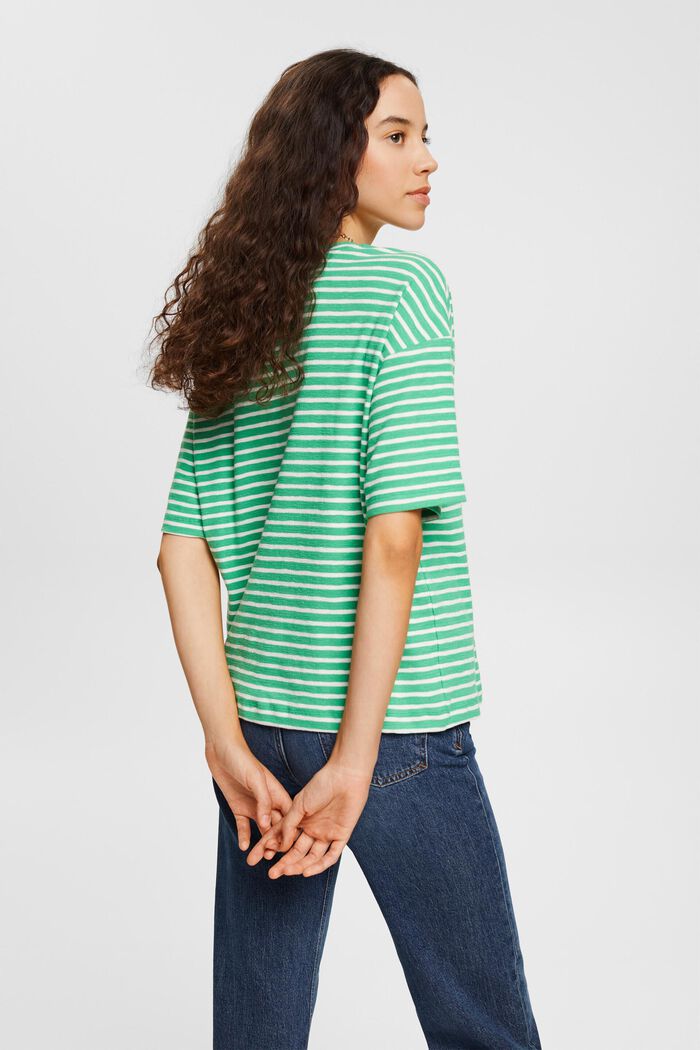 striped T-shirt, GREEN, detail image number 3