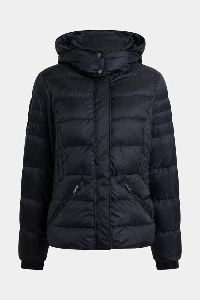 Hooded Quilted Puffer Jacket, BLACK, detail image number 4